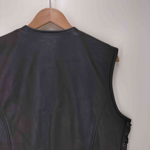 リューグーレザーズ Liugoo Leathers 編み込みレザー ベスト メンズ LL
