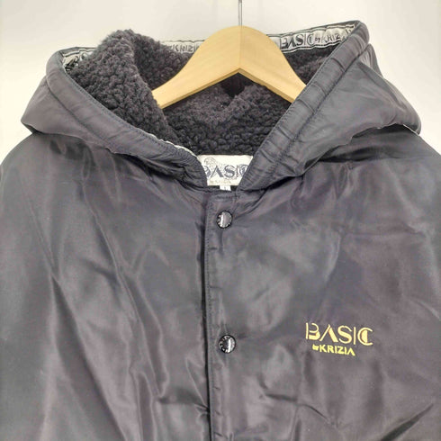 クリツィア KRIZIA BASIC BY Black Hooded Windbreaker Jacket メンズ L