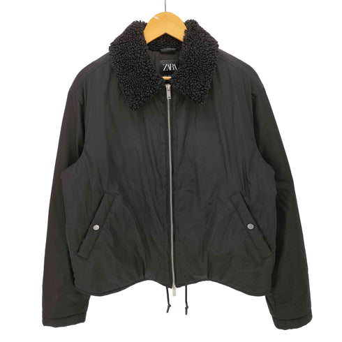 ザラ ZARA 襟ボア ジップアップ パテッド ブルゾン メンズ import:M