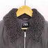 ザラ ZARA 襟ボア ジップアップ パテッド ブルゾン メンズ import:M