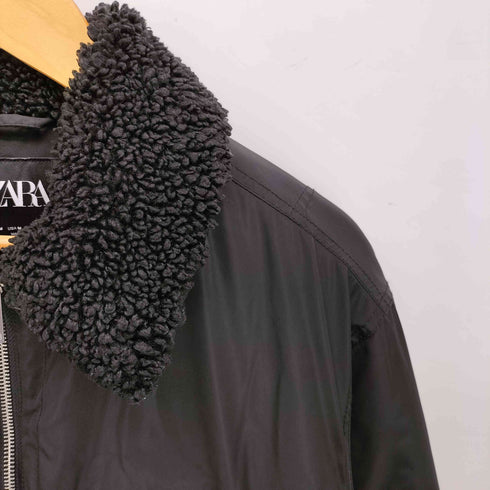 ザラ ZARA 襟ボア ジップアップ パテッド ブルゾン メンズ import:M