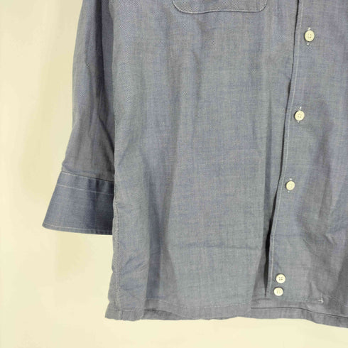 バーバリーロンドン BURBERRY LONDON 日本製 ロゴ刺繍 L/S ワーク シャツ メンズ import:M