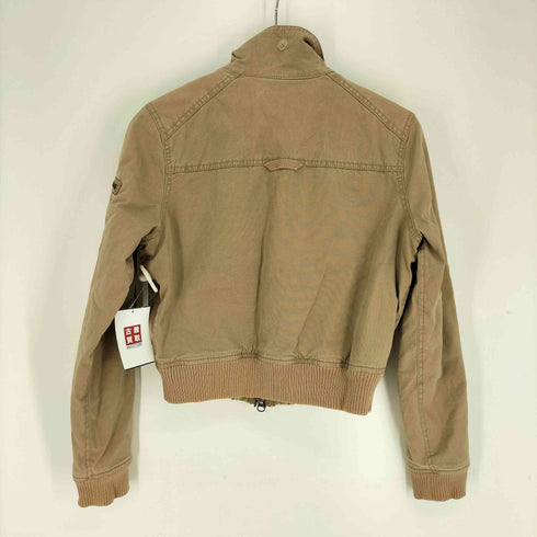 ゲスジーンズ GUESS JEANS ダブルジップアップ フライト ブルゾンジャケット Dカン 裏地キルト 花柄 チンスト付き レディース L/G
