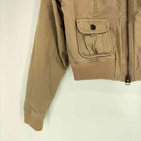 ゲスジーンズ GUESS JEANS ダブルジップアップ フライト ブルゾンジャケット Dカン 裏地キルト 花柄 チンスト付き レディース L/G
