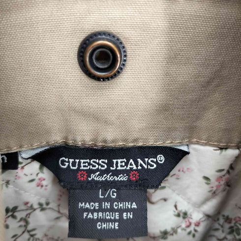 ゲスジーンズ GUESS JEANS ダブルジップアップ フライト ブルゾンジャケット Dカン 裏地キルト 花柄 チンスト付き レディース L/G