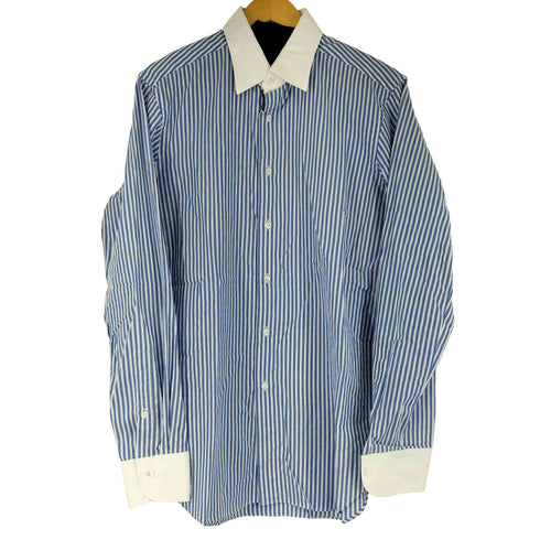 メーカーズシャツカマクラ Makers Shirt 鎌倉 SLIM FIT 襟切り替えカラーストライプ L/S シャツ メンズ 41-89