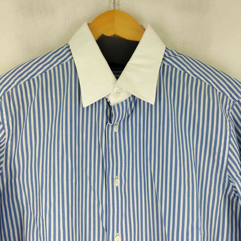 メーカーズシャツカマクラ Makers Shirt 鎌倉 SLIM FIT 襟切り替えカラーストライプ L/S シャツ メンズ 41-89