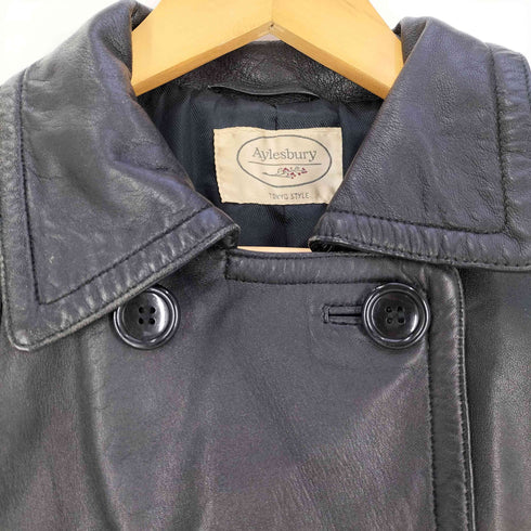 アリスバーリー Aylesbury ベルテッド シープレザー ダブルブレスト ハーフコート レディース JPN:L