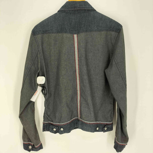 ディーゼル DIESEL 90S イタリア製 パンドラ社製 バイカラー 切替 デニム トラッカージャケット 赤耳セルビッジ Y2K コットンポリ メンズ import:S