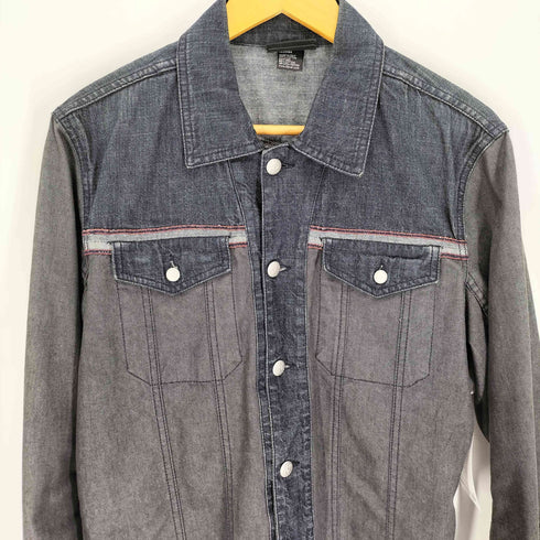 ディーゼル DIESEL 90S イタリア製 パンドラ社製 バイカラー 切替 デニム トラッカージャケット 赤耳セルビッジ Y2K コットンポリ メンズ import:S