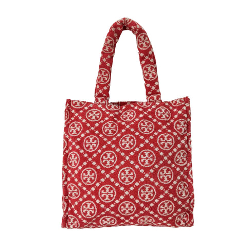 トリーバーチ TORY BURCH T Monogram Tモノグラム テリー トートバッグ ハンドバッグ パイル地 レディース