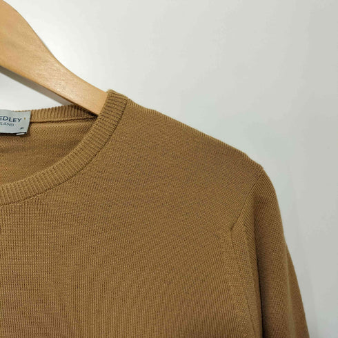 ジョンスメドレー JOHN SMEDLEY LUNDY CLASSIC CREW NECK PULLOVER STANDARD FIT 英国製 メリノウール100 ニット キャメル メンズ import:M