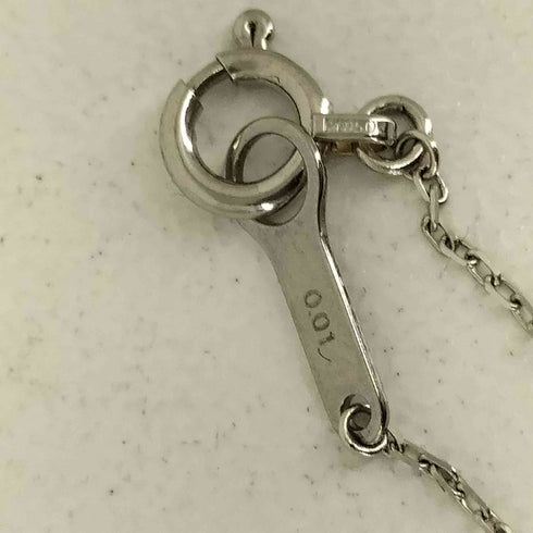 エテ ete チェーンブレスレット PT900/850 刻印 0.01ct レディース