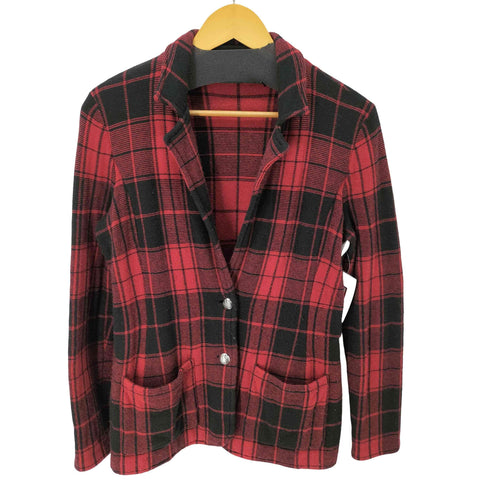 ローレンラルフローレン LAUREN RALPH LAUREN カシミヤ混 チェック柄 2B ニット テーラード ジャケット レディース import:S