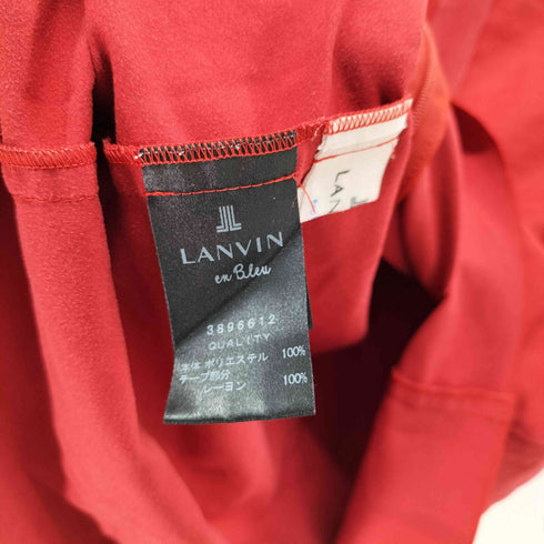 ランバンオンブルー LANVIN en Bleu 日本製 レーヨン ピーチスキン フリルスリーブ ブラウス レディース FR:38