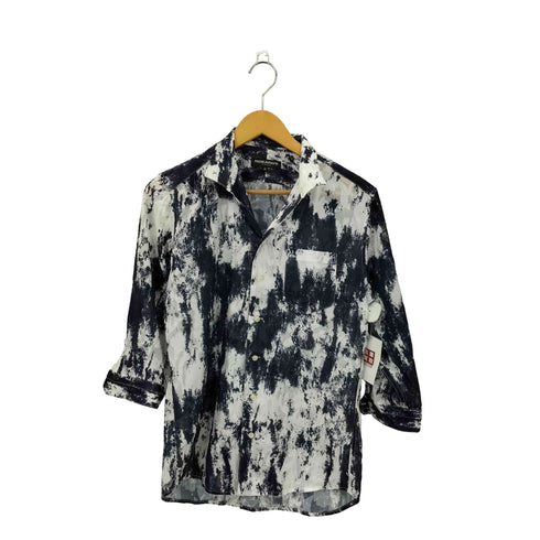 ハイダウェイニコル HIDEAWAYS NICOLE ボタニカル柄カットジャカード七分袖シャツ Y2K メンズ 46