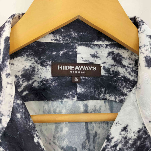 ハイダウェイニコル HIDEAWAYS NICOLE ボタニカル柄カットジャカード七分袖シャツ Y2K メンズ 46