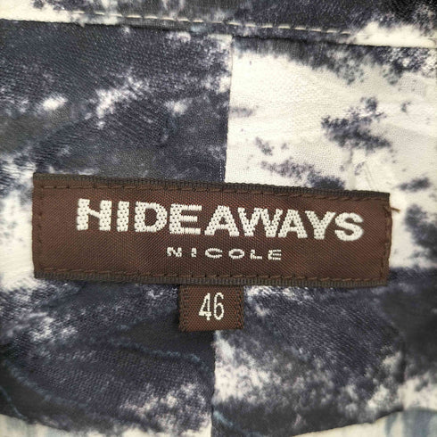 ハイダウェイニコル HIDEAWAYS NICOLE ボタニカル柄カットジャカード七分袖シャツ Y2K メンズ 46