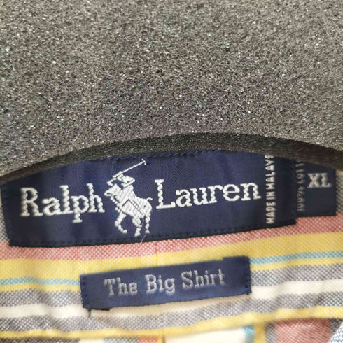ラルフローレン RALPH LAUREN 90s The Big Shirt スモールポニー刺繍ボタンダウンL/Sストライプシャツ メンズ JPN:XL