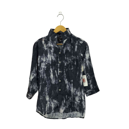 ハイダウェイニコル HIDEAWAYS NICOLE ボタニカル柄カットジャカード七分袖シャツ Y2K メンズ 46