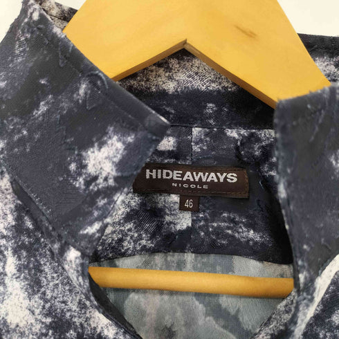 ハイダウェイニコル HIDEAWAYS NICOLE ボタニカル柄カットジャカード七分袖シャツ Y2K メンズ 46
