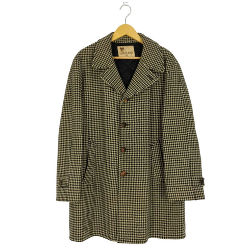 レイクランド Lakeland 60S 裏地キルティング クルミボタン 千鳥格子 ロングチェスターコート メンズ JPN:42