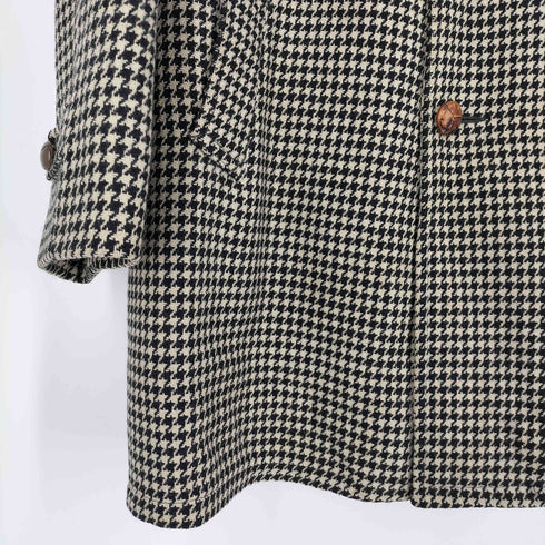 レイクランド Lakeland 60S 裏地キルティング クルミボタン 千鳥格子 ロングチェスターコート メンズ JPN:42