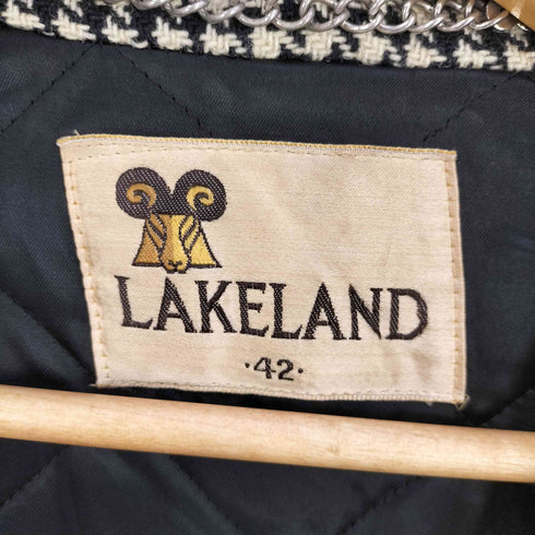 レイクランド Lakeland 60S 裏地キルティング クルミボタン 千鳥格子 ロングチェスターコート メンズ JPN:42