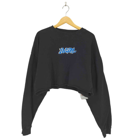 エックスガール X-girl フロント刺繍クロップドスウェット レディース M