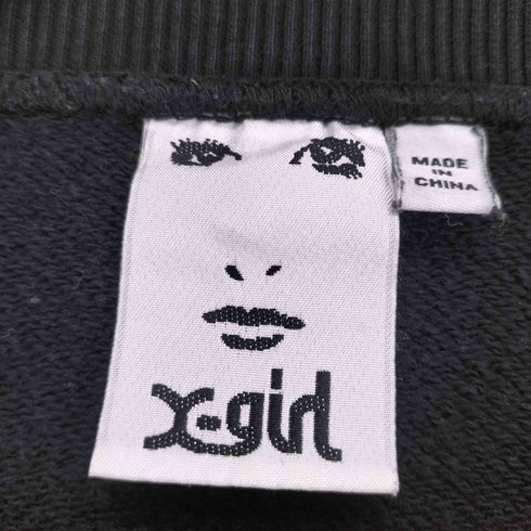 エックスガール X-girl フロント刺繍クロップドスウェット レディース M