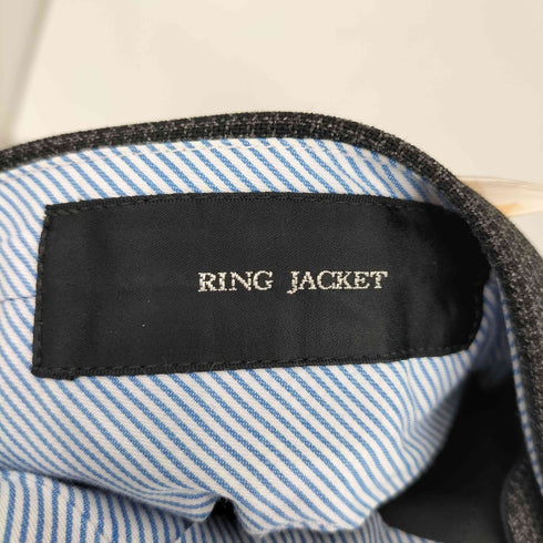 リングジャケット RING JACKET 千鳥格子 ハウンドトゥースチェック タック ウール スラックス メンズ JPN:46