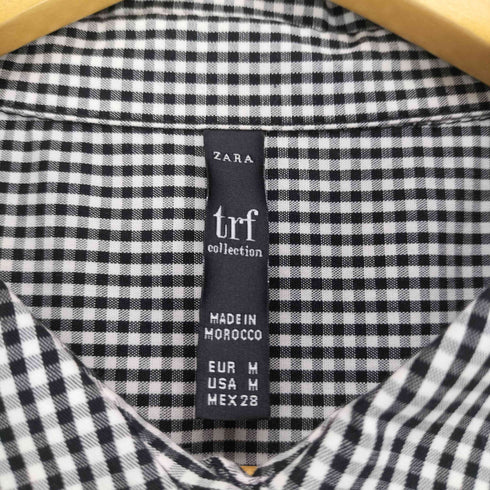 ザラ ZARA ギンガムチェック比翼シャツワンピース レディース M