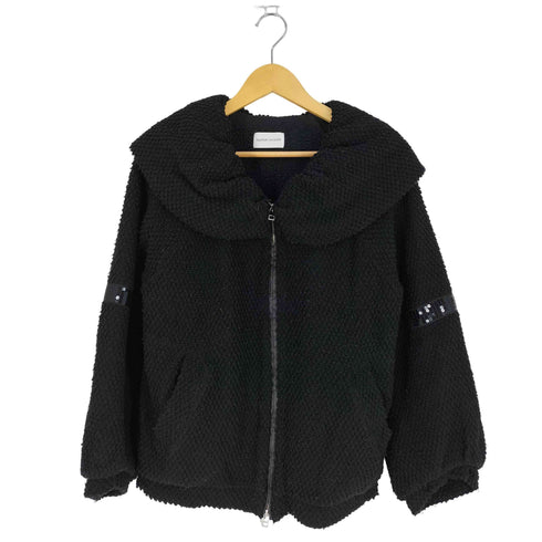 ツモリチサト TSUMORI CHISATO ダブルジップ 袖スパンコール ビッグカラー バルーンボアジャケット レディース JPN:2