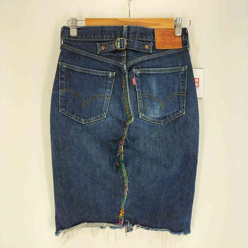 リーバイス Levis 90S 日本製 702 XX ビックE ボタン裏 J22 刻印 バックアジャスター 革パッチ ボタンフライ ステッチ デザイン リメイク デニムスカート 99年製 レディース W29 L36