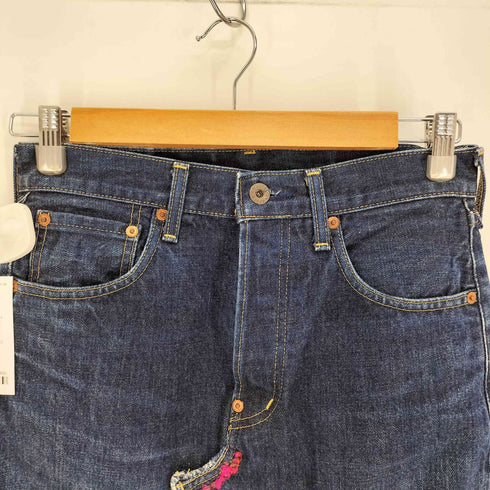 リーバイス Levis 90S 日本製 702 XX ビックE ボタン裏 J22 刻印 バックアジャスター 革パッチ ボタンフライ ステッチ デザイン リメイク デニムスカート 99年製 レディース W29 L36