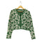 ザラ ZARA フラワーデザインクロップドカーディガン レディース L