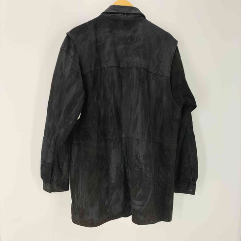 Golden Leather オーストラリア製 ステッチデザイン アクションプリーツ レザー ジャケット メンズ import:XXL