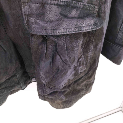 Golden Leather オーストラリア製 ステッチデザイン アクションプリーツ レザー ジャケット メンズ import:XXL