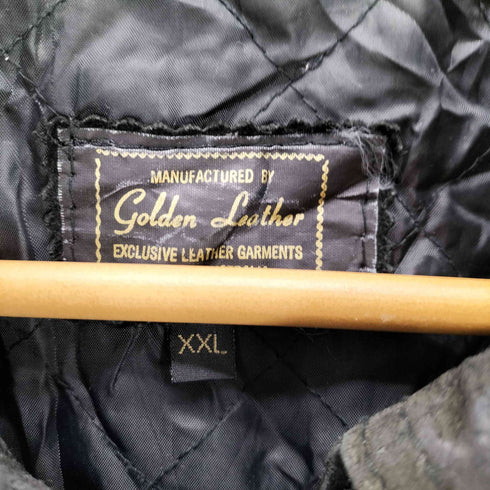 Golden Leather オーストラリア製 ステッチデザイン アクションプリーツ レザー ジャケット メンズ import:XXL