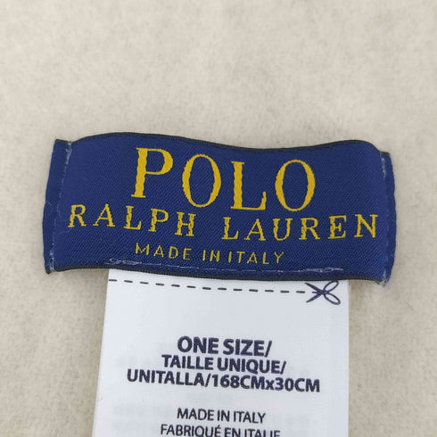 ポロラルフローレン POLO RALPH LAUREN イタリア製 ビッグポニー刺繍 バージンウール フリンジ マフラー メンズ