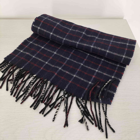 ジョンストンズオブエルガン johnstons of elgin 90S スコットランド製 チェック柄 フリンジ カシミヤ 100% マフラー メンズ