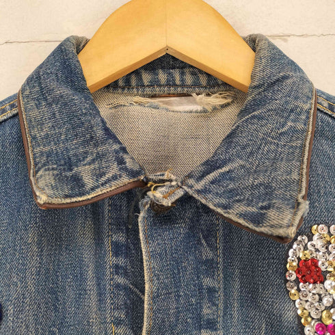 リーバイス Levis スパンコールデザイン 襟レザー切替 デニムトラッカージャケット メンズ