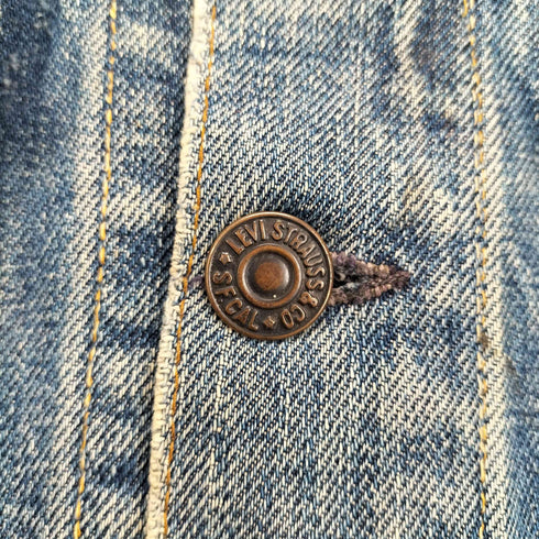 リーバイス Levis スパンコールデザイン 襟レザー切替 デニムトラッカージャケット メンズ