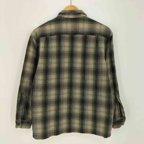 ペンドルトン PENDLETON 00s メキシコ製 VIRGIN WOOL オンブレチェック ボードシャツ ボックスシルエット メンズ import:M