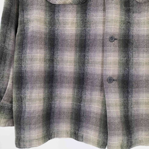 ペンドルトン PENDLETON 00s メキシコ製 VIRGIN WOOL オンブレチェック ボードシャツ ボックスシルエット メンズ import:M
