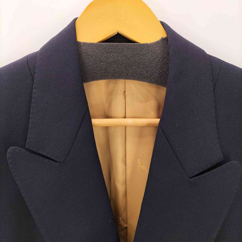 アクアスキュータム AQUASCUTUM 英国製 裏地レーヨン ダブルブレスト テーラード ジャケット 金ボタン 紺ブレ メンズ