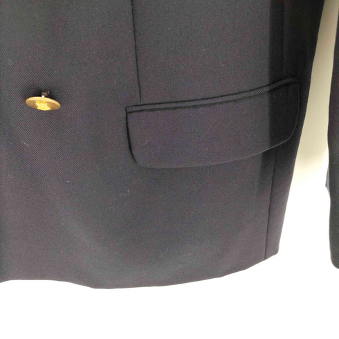 アクアスキュータム AQUASCUTUM 英国製 裏地レーヨン ダブルブレスト テーラード ジャケット 金ボタン 紺ブレ メンズ