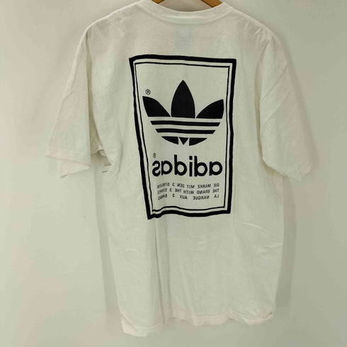 アディダス adidas 90S 96SS USA製 両面 トレフォイルロゴ プリント Tシャツ メンズ import:L