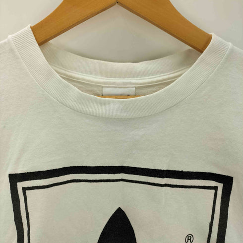 アディダス adidas 90S 96SS USA製 両面 トレフォイルロゴ プリント Tシャツ メンズ import:L