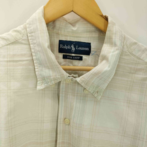 ラルフローレン RALPH LAUREN 90S BOB CAMP 裾ポニー 刺繍 パステルカラー ボタンダウン S/S チェック シャツ メンズ